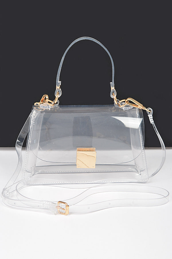 Safety Check Clear Bag - Gold