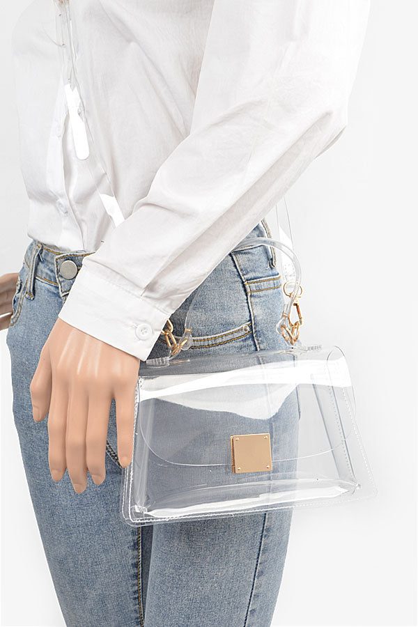 Safety Check Clear Bag - Gold