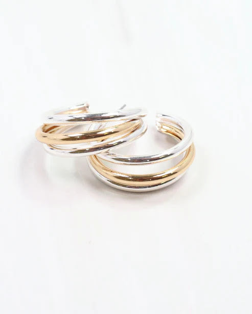 Layla Mixed Hoop - Gold Silver