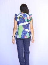 Susan Floral Top - Navy