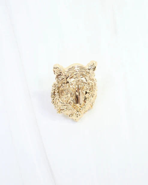 Sally Scarf Slide Tiger - Gold
