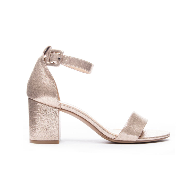 The Jody Block Heel Shoe - Lt Gold