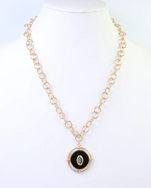 Moree Pendant Necklace - Black