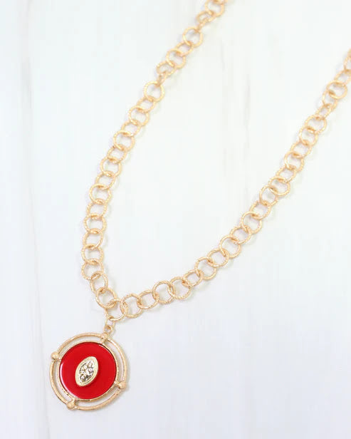 Moree Pendant Necklace - Red