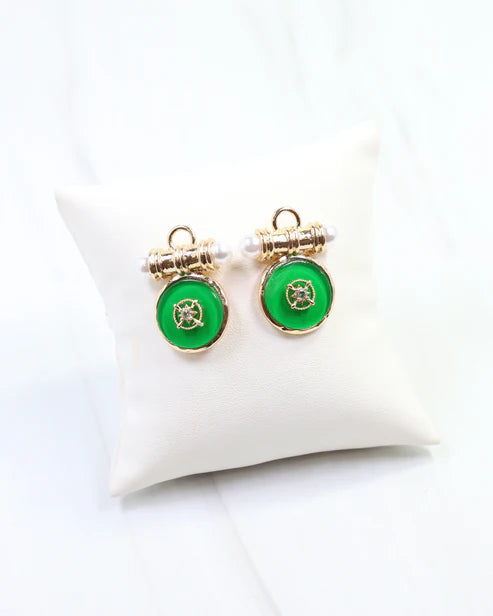 Kurri Circle Drop Earring - Green