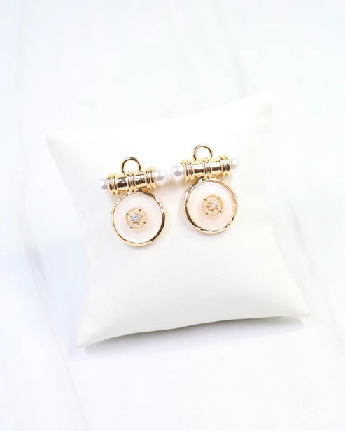 Kurri Circle Drop Earring - White