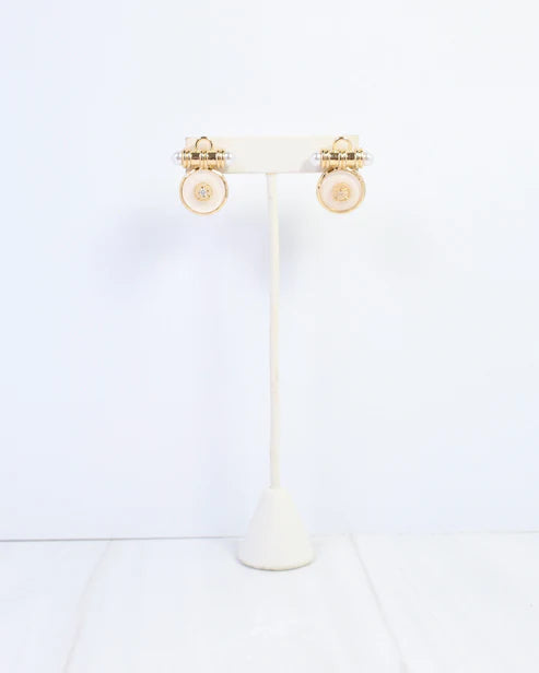Kurri Circle Drop Earring - White