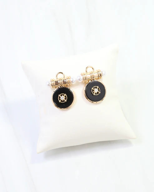 Kurri Circle Drop Earring - Black