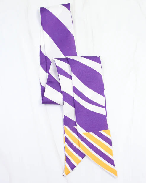 Harper Striped Skinny Scarf - Purple Gold