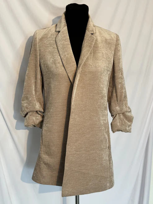 Boyfriend Velvet Blazer - Taupe