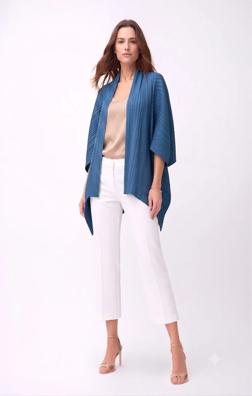 Evelyn Pleated Jacket - Teal