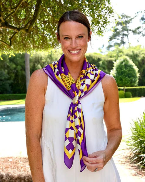 Hollis Large Scarf - Purple Gold