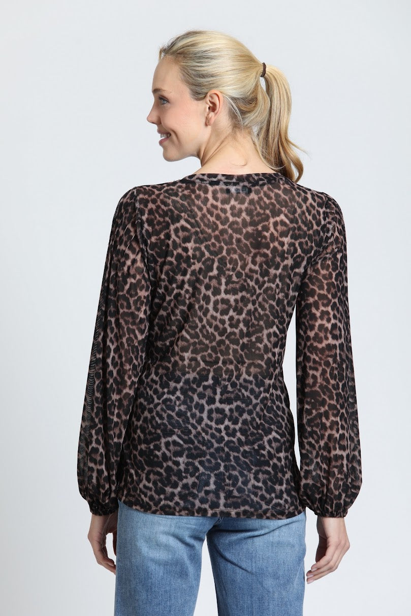 Sassy Blouse - Cocoa Leopard