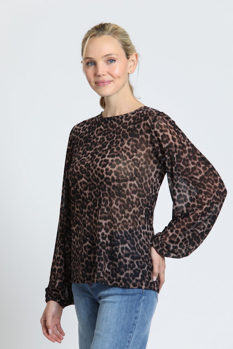 Sassy Blouse - Cocoa Leopard