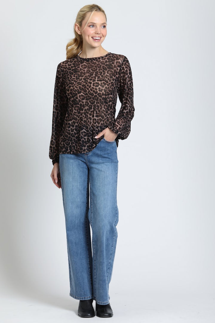 Sassy Blouse - Cocoa Leopard
