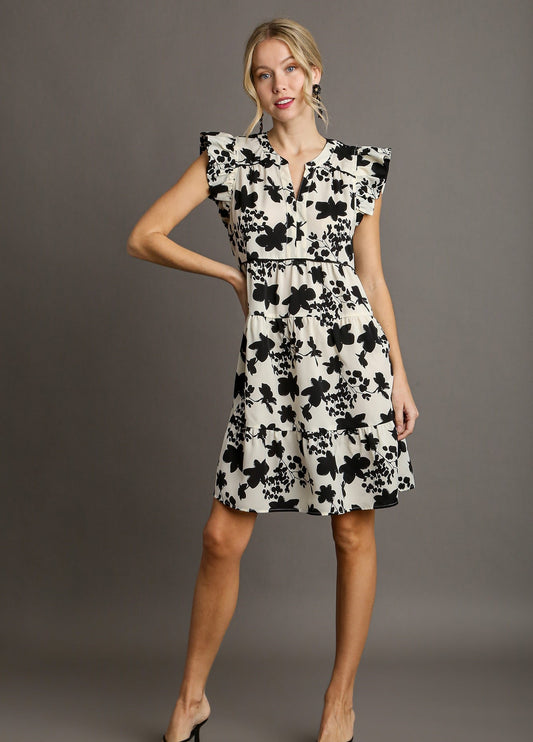 Fun And Floral Dress - Off White Mix