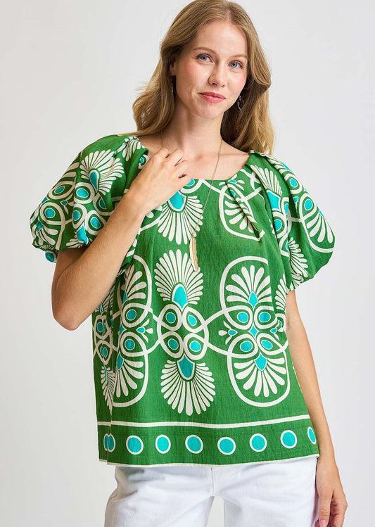Be Bold Top - Green Mix