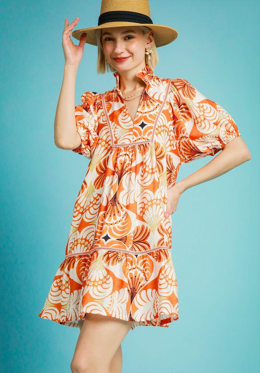 The Macy Dress - Orange Mix