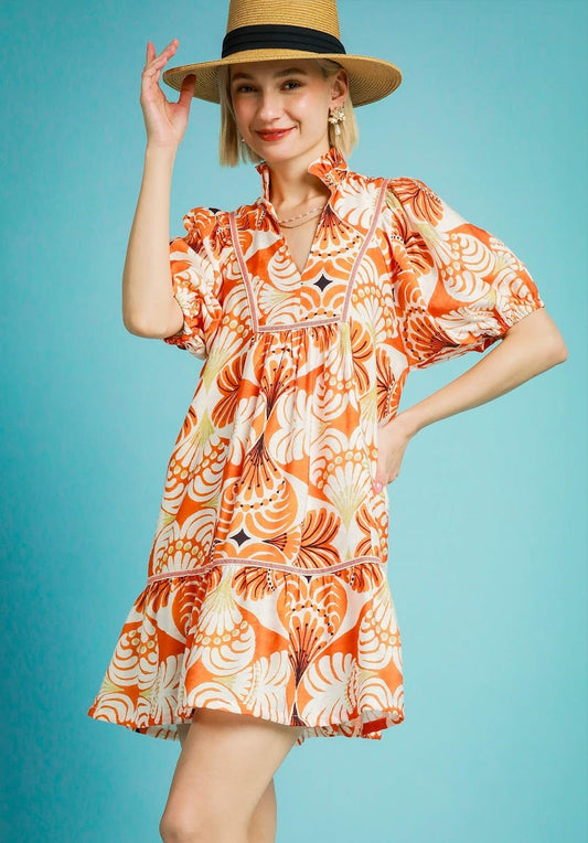 The Macy Dress - Orange Mix