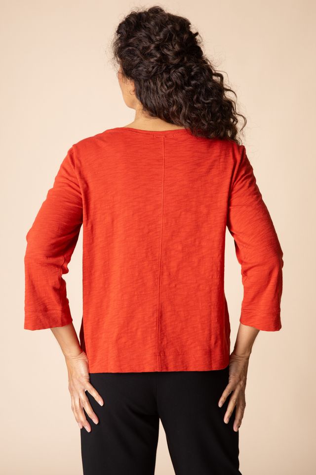 Cover Stitch Boat Neck Top - Sienna