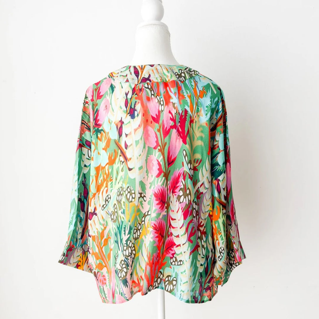 Enchanted Forest Short Kimono - Green