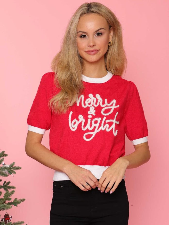 Merry And Bright Sweater - Red White