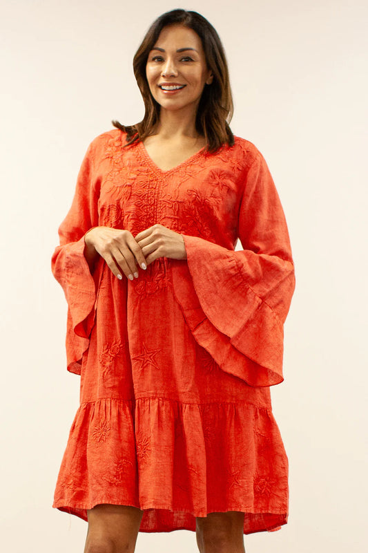 The Ayla Dress - Spicy Orange