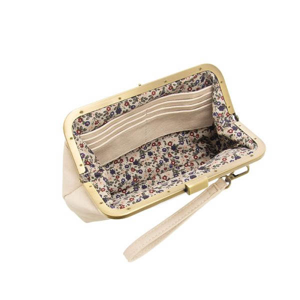 Vivie Lock Crossbody/Wristlet - Eggshell