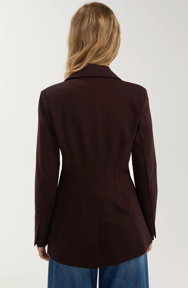 Fit &amp; Flare Blazer - Brown Truffle