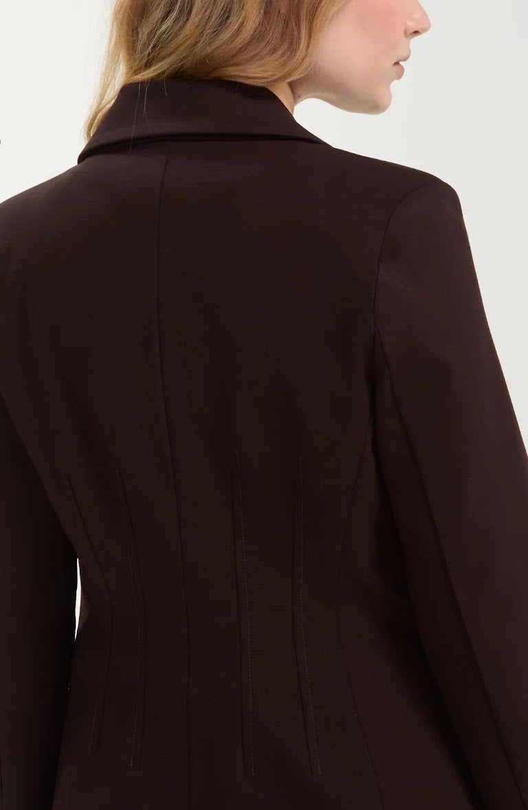 Fit &amp; Flare Blazer - Brown Truffle