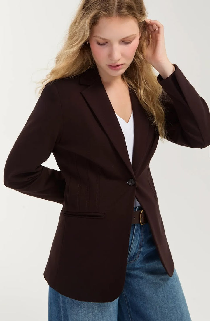 Fit &amp; Flare Blazer - Brown Truffle