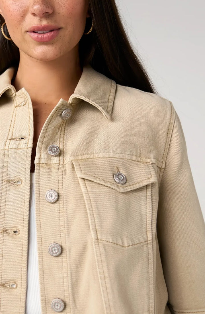 Leanna Flounce Jacket i Light Khaki