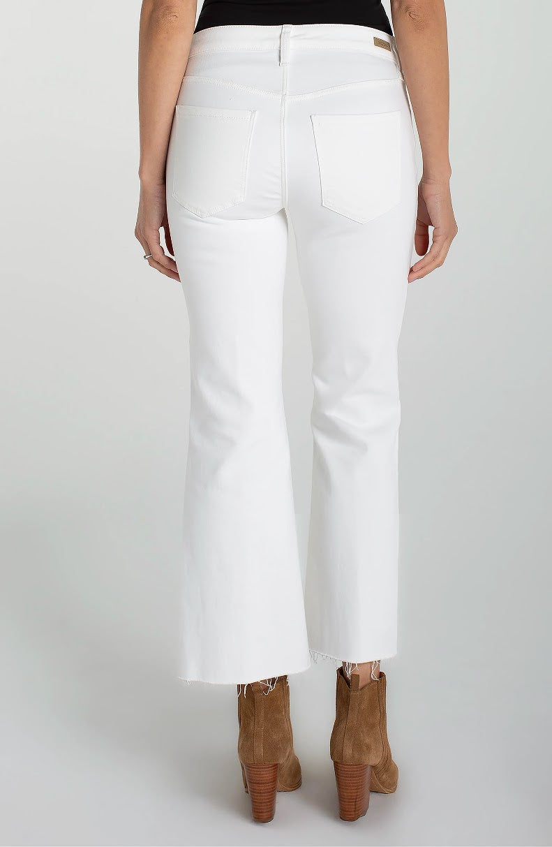 Hannah Crop Flare Jeans -  Bright White