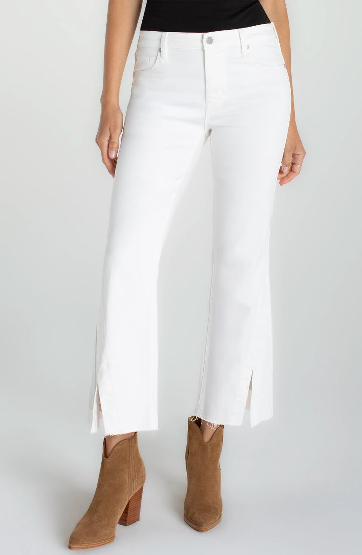 Hannah Crop Flare Jeans -  Bright White