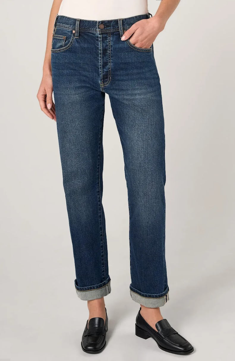 Sloane Mid Rise Girlfriend Jeans - Comet Blue