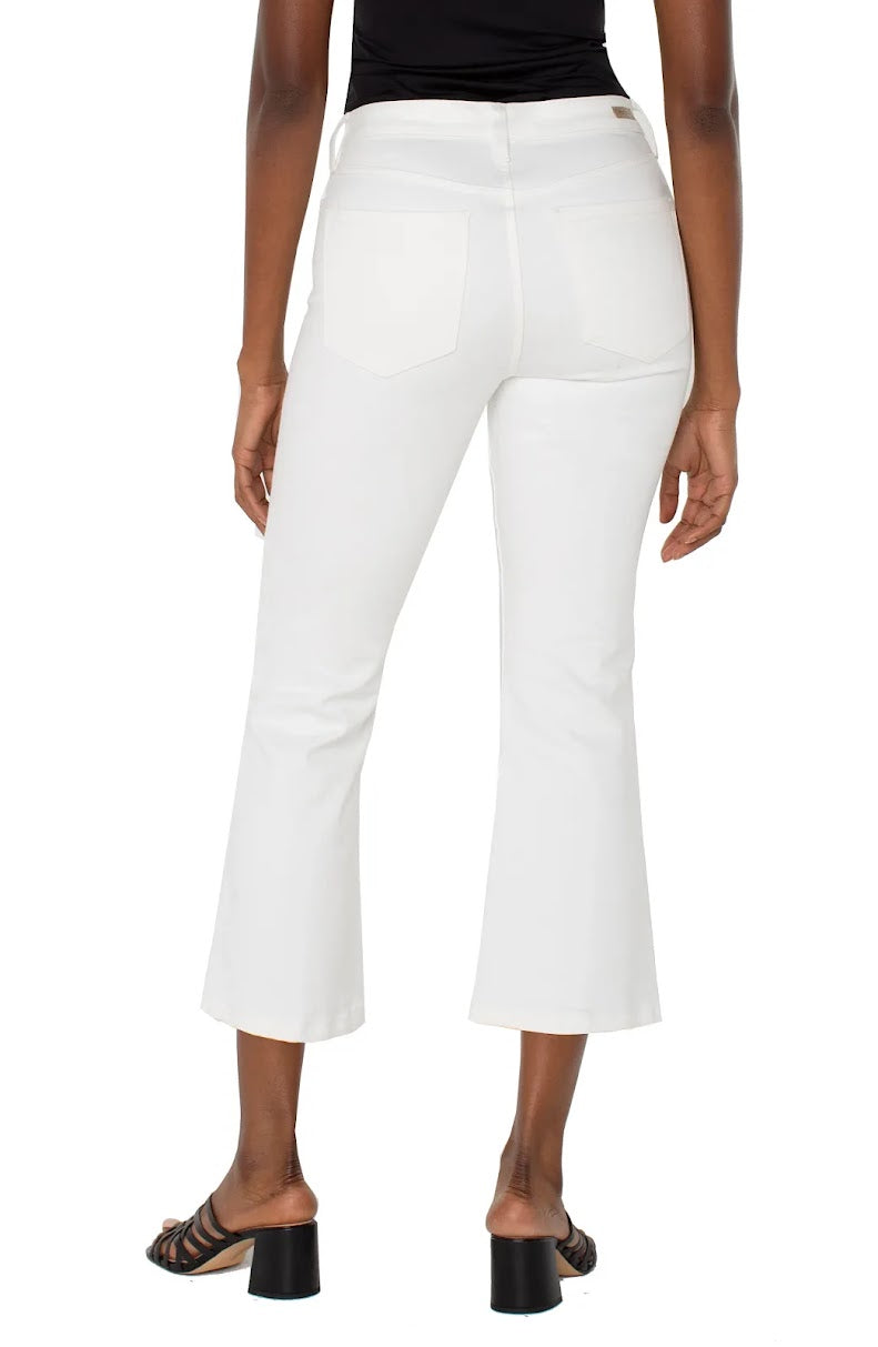 Hannah Crop Flare Jeans - White