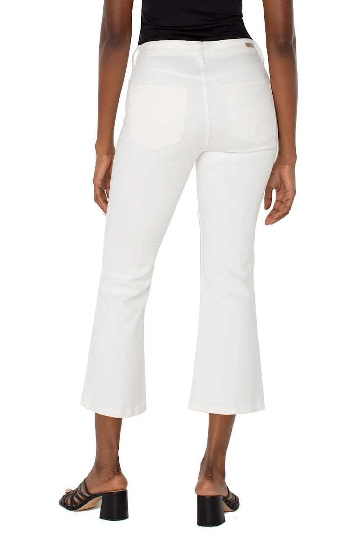 Hannah Crop Flare Jeans - White