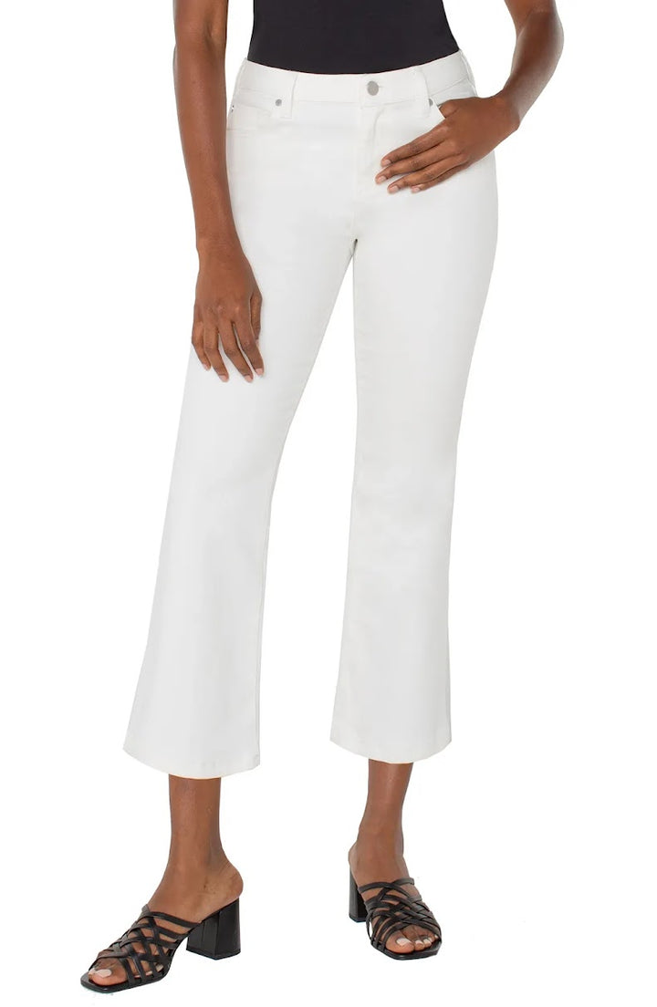 Hannah Crop Flare Jeans - White