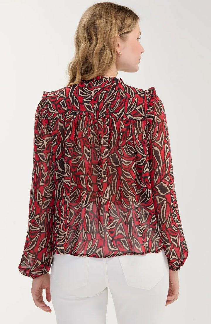 Mallory Blouse - Red Black Multi