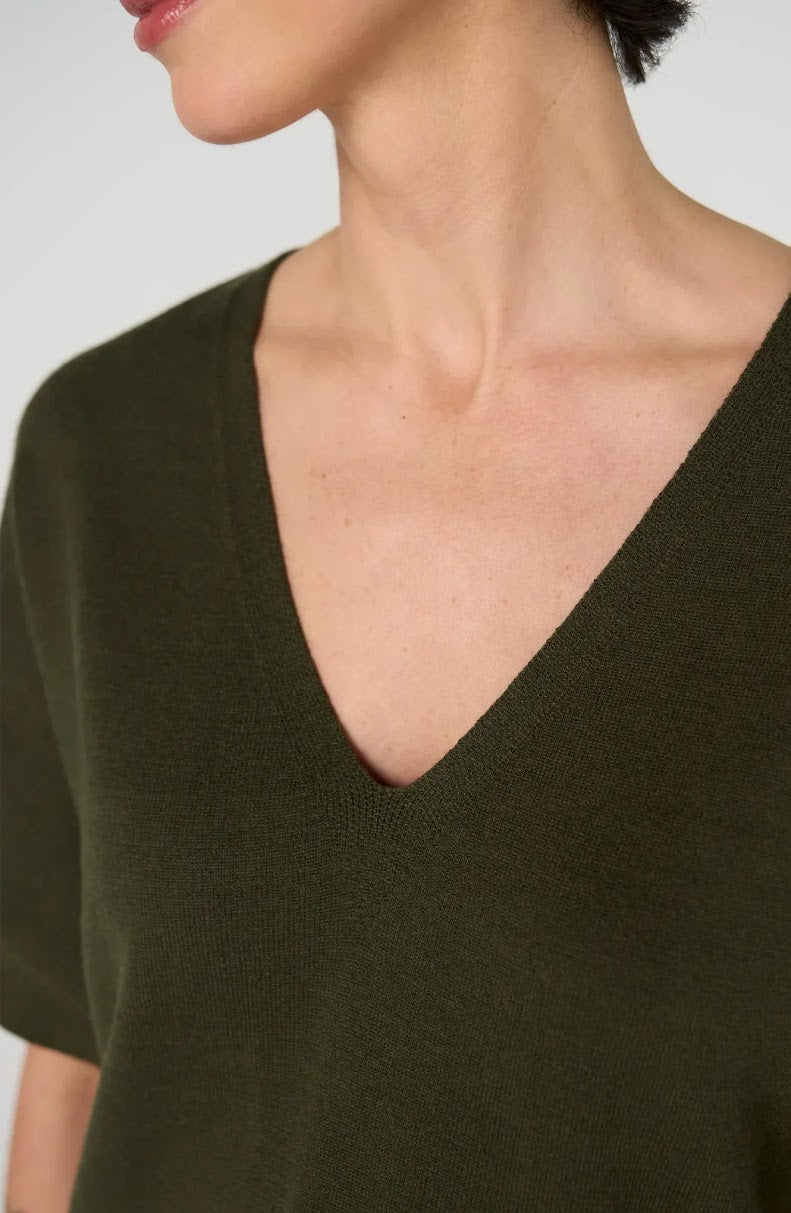 Veruca V Neck Sweater - Hunter Green