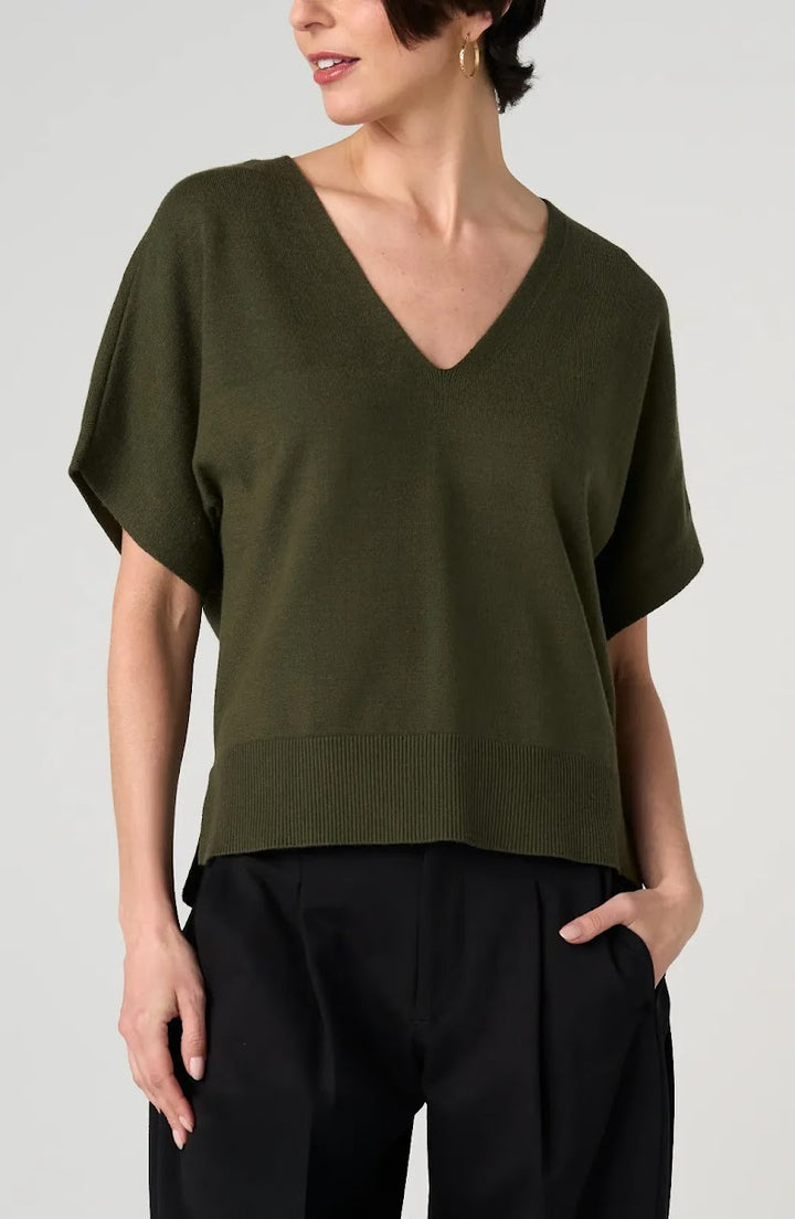 Veruca V Neck Sweater - Hunter Green