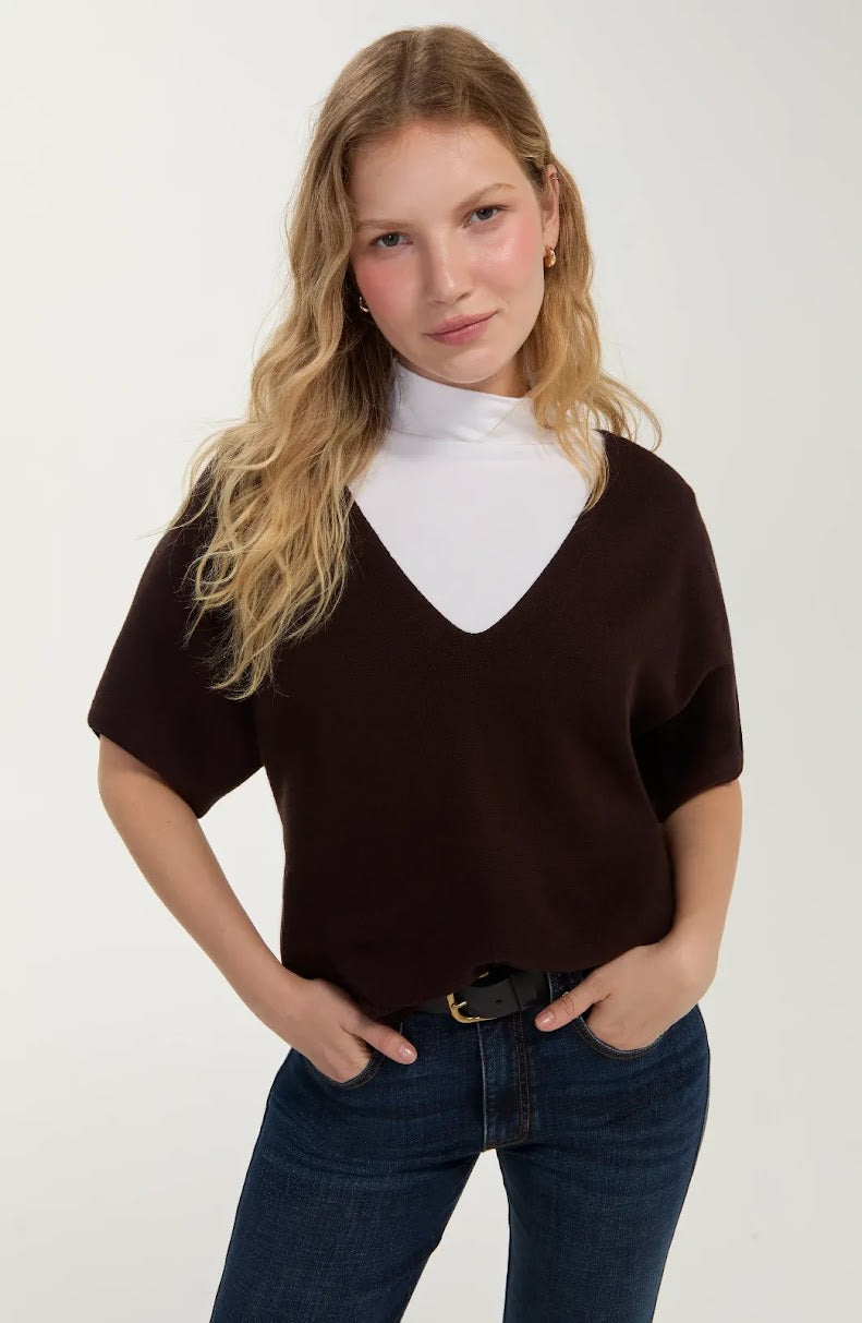 Veruca V Neck Sweater - Java