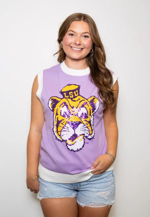 Vintage Tiger Sweater - Lavender