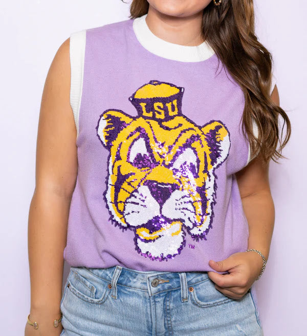 Vintage Tiger Sweater - Lavender