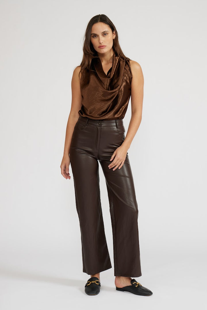 Dorothy Satin Top - Bronze