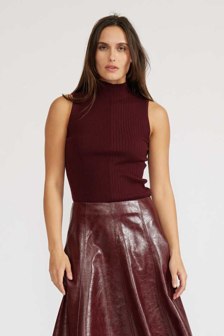 Marcel Knit Top - Burgundy