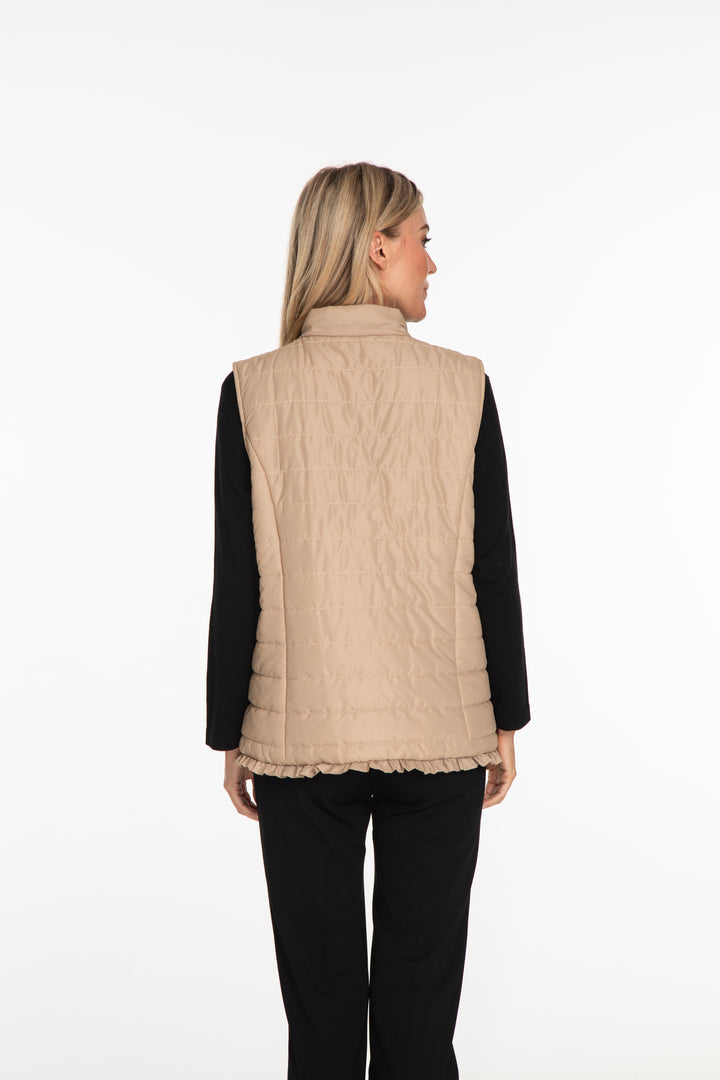 The Lisa Quilted Vest - Stone