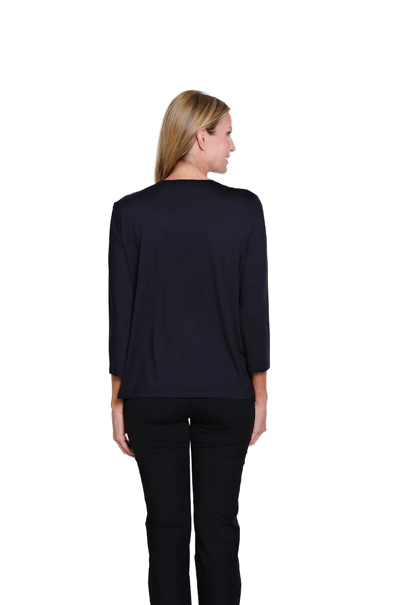 Cindy V Neck Top - Black