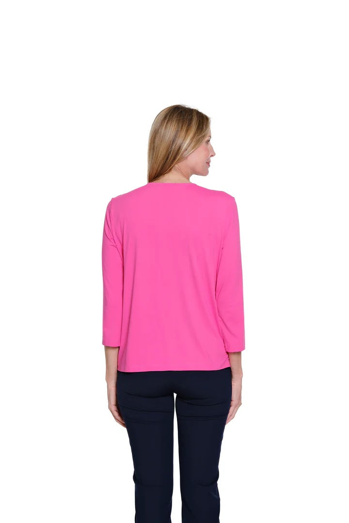 Cindy V Neck Top - Candy Pink