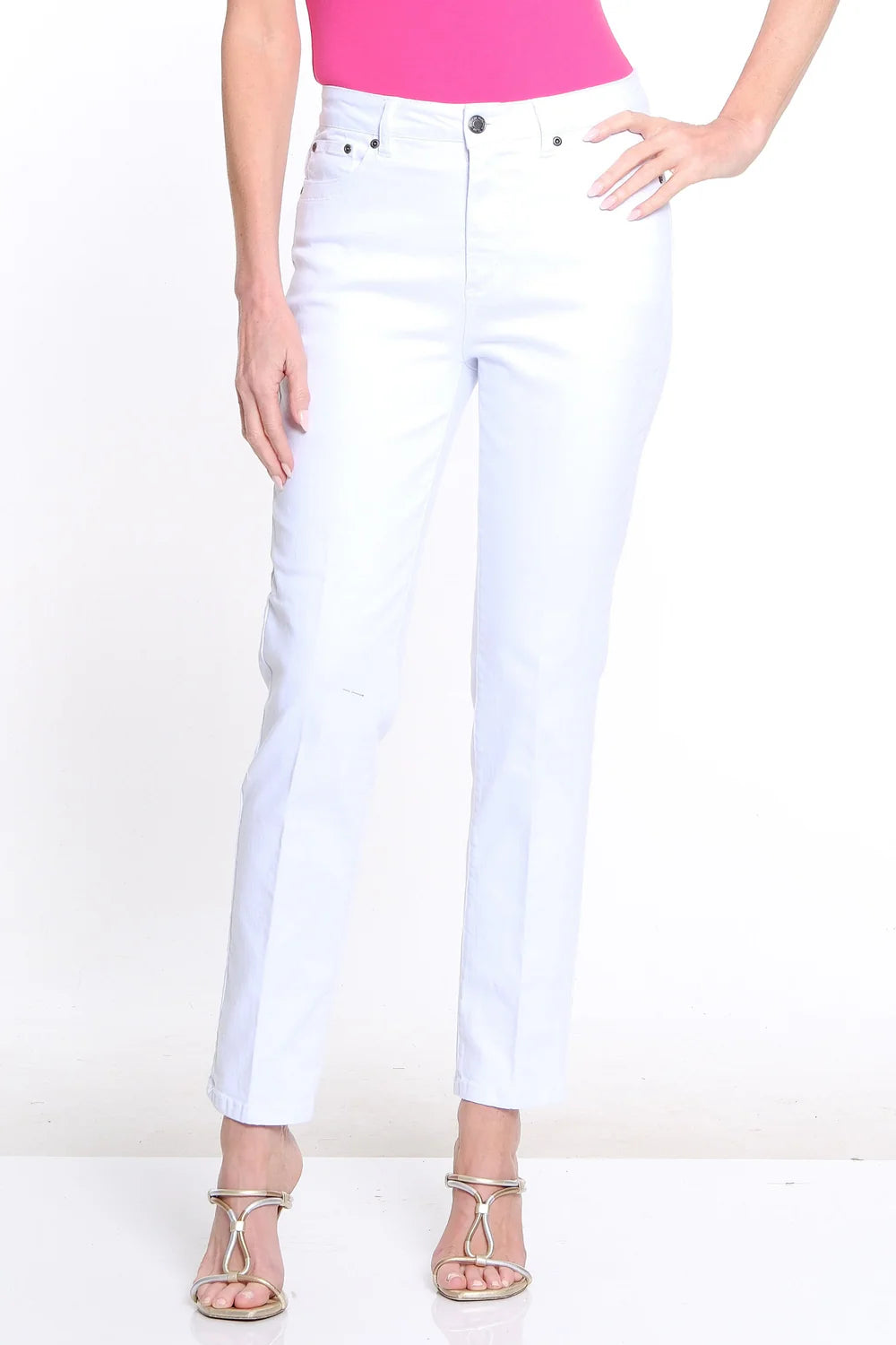 5 Pocket Straight Leg Jean - White